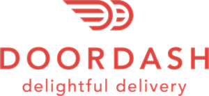 DoorDash logo with tagline "delightful delivery"