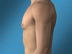 Male upper body against a blue background.