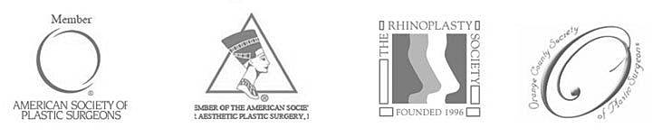 Logos of plastic surgery associations and societies.