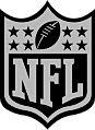 NFL logo with football and stars design
